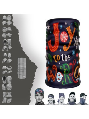 E-Taktik Extreme Süslü Joy To The World Boyunluk Bandana Baf Toka Maske Saçbandı