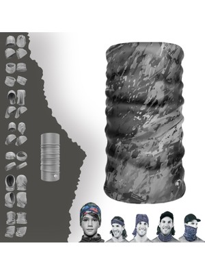 Extreme Karışık Gri Siyah Desenli Boyunluk Bandana Baf Toka Maske Saçbandı