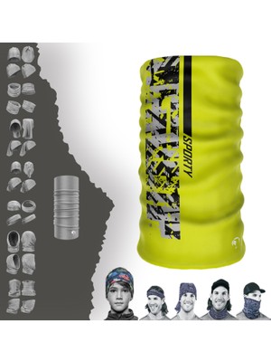 Extreme  Sarı Sporty Boyunluk Bandana Baf Toka Maske Saçbandı