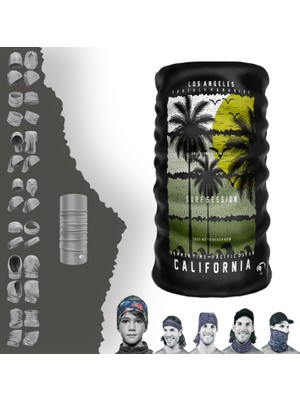 E-Taktik Extreme Yeşil Tonlu California Renkli Boyunluk Bandana Baf Toka Maske Saçbandı