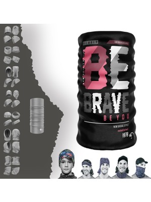 E-Taktik Extreme Be Brave Be You Yazılı Çizgili Boyunluk Bandana Baf Toka Maske Saçbandı