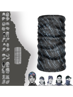 E-Taktik Extreme  Mavi Çizgi Desenli Boyunluk Bandana Baf Toka Maske Saçbandı