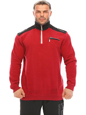 Big Sam Erkek Kışlık Causal Bordo Sweatshirt Big Sam 4662