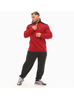 Big Sam Erkek Kışlık Causal Bordo Sweatshirt Big Sam 4662