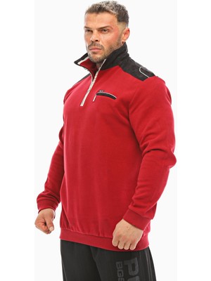 Big Sam Erkek Kışlık Causal Bordo Sweatshirt Big Sam 4662