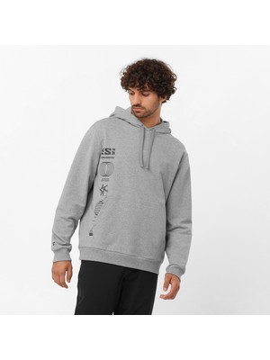 Salomon Graphic Pull Over Erkek Sweatshirt - Gri