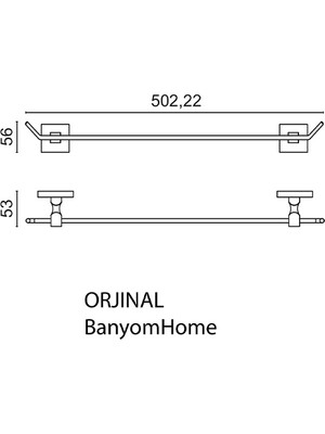 Çelik Banyo KU10-006.2 Paslanmaz Pirinç Kumru 50 cm Uzun Havluluk Antik