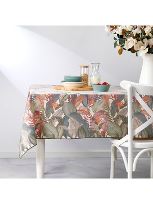 Schafer Home Tropical Poly Linen Masa Örtüsü 150X220-YEŞIL