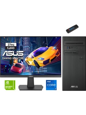 Asus S500TE-I7161TBB0D Intel I7-13700 16GB 1tb SSD 4GB/GT1030 WINDOWS11HOME 27" Monitör Masaüstü Blgisayar H1S500TE-I7161TBB0D28+ZETTAUSBBELLEK