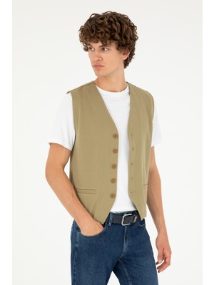 U.S. Polo Assn. Erkek Haki Örme Yelek 50281478-VR027