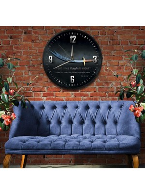 Emya Home Zülfikar Kılıç Kanvas (Ahşap) Duvar Saati - 50 cm