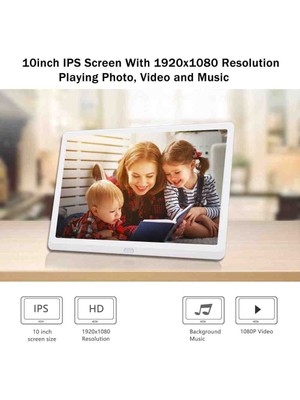 Beemen Dijital Fotoğraf Çerçevesi IPS LCD Panel 1280*800 Uzaktan Kumanda Mp3 Çalar Dijital Çerçeve