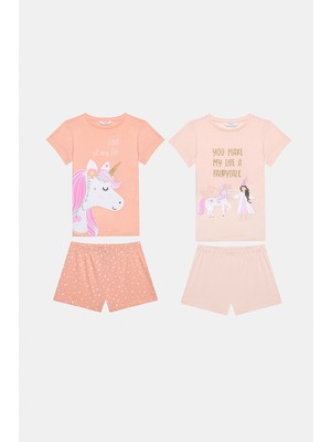 Penti Kız Çocuk Sparkle 2li Çok Renkli Pijama Takımı