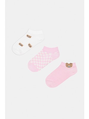 Penti Kız Çocuk Mini Bear Çok Renkli 3lü Patik Çorap