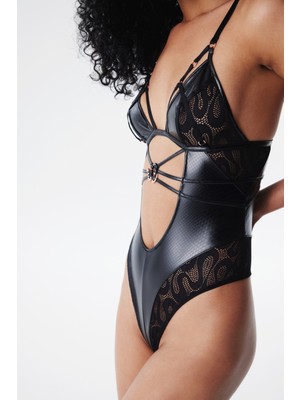 Penti Medusa Siyah Bodysuit - Privee Koleksiyonu