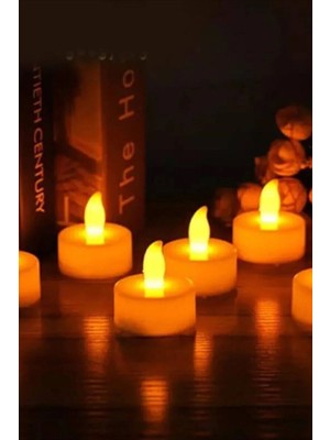 BYSHOME 10 Adet Sarı Işıklı LED Mum El Mumu Tealight Piller Dahil Kullanıma Hazır