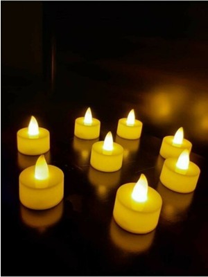 BYSHOME 6 Adet Sarı Işıklı LED Mum El Mumu Tealight Piller Dahil Kullanıma Hazır