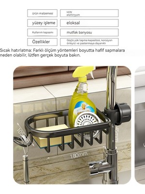 Wealthy Cow Mutfak Banyo Musluk Depolama Rafı Bez Depolama Drenaj Rafı (Yurt Dışından)