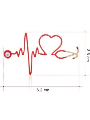 Punky Store Elektrokardiyogram Stetoskop Doktor Hemşire Broş