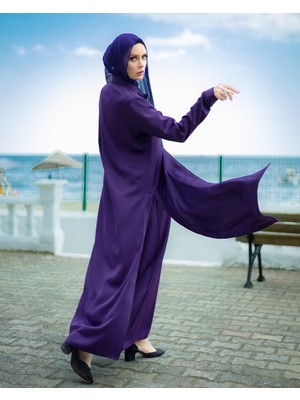 Harika Wear Şık Mor Ipek Abaya