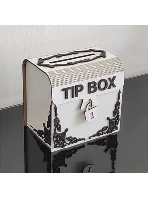 Kumi Beyaz Tip Box Kumbara ve Bahşiş Kutusu Tipbox