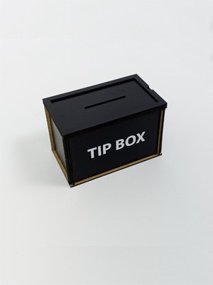 Kumi Tip Box Ahşap Kumbara ve Bahşiş Kutusu