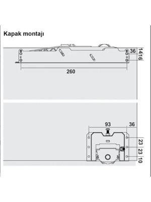 Yilwood Sürgülü Kapak Frenli Mekanizme Sistemi 180 cm Göre