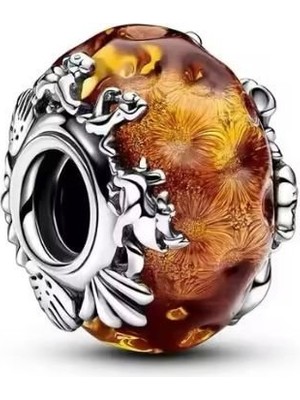 Ni Aksesuar Gümüş S925 Damgalı Disney Lion King Murano Charm