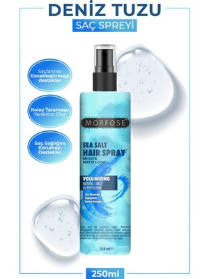 morfose Deniz Tuzu Saç Spreyi 250 ml - Mat Görünüm, Doğal Dalgalar ve Isıya Karşı Koruma