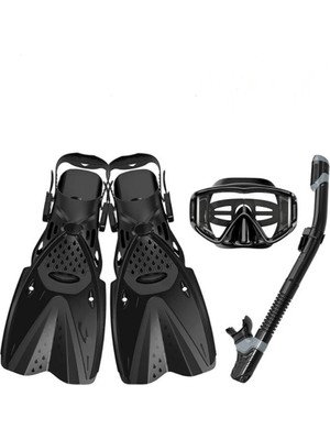 YeniTech Yenitech-Profesyonel Yüzme Palet Gözlük Dalış Seti 38-47 Ayaklar Için Kaliteli Yüzme Seti