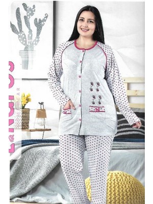Lindros Hastane Pijama Takımı Önden Düğmeli Kullanışlı Şık