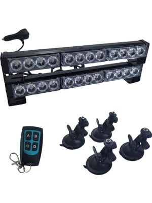 21 fonksiyonlu çakar lamba kırmızı mavi 2'li set vantuzlu kumandalı 12-36v  72W / LAPA210