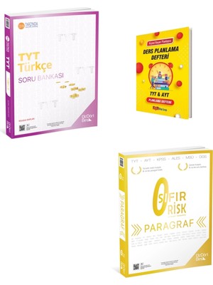 ÜçDörtBeş Yayınları 2025 TYT Türkçe Soru Bankası - Sıfır Risk Paragraf Soru Bankası + Ders Planlama Defteri