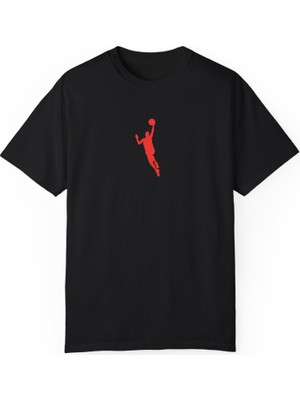 Bs Moda Unisex Basketbol Smaâ Baskılı Siyah Basic Tshirt