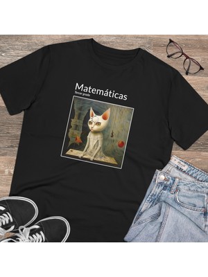 Bs Moda Unisex Matematićas Baskılı Siyah Basic Tshirt