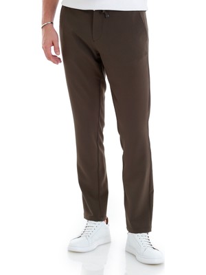 HTML Haki Dinamik Fit Düz Yandan Cepli Jogger Pantolon