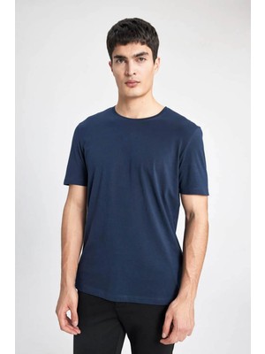 Defacto Erkek T-Shirt Indigo T5014Az/In75