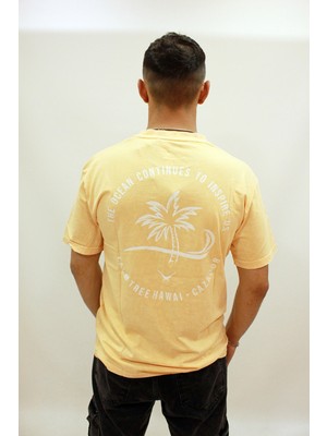 Cazador Caz 4084 Oversize Sırt Baskılı Yıkamalı Bisiklet Yaka Erkek T-Shirt