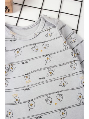 Murat Baby Birds Kuş Baskılı Unisex Çıtçıtlı Badi