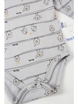 Murat Baby Birds Kuş Baskılı Unisex Çıtçıtlı Badi