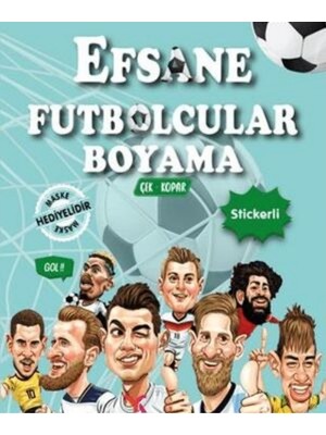 Messi - Ronaldo - Neymar - Mbappe - Efsane Futbolcular Boyama Kitabı - Telefon Standı