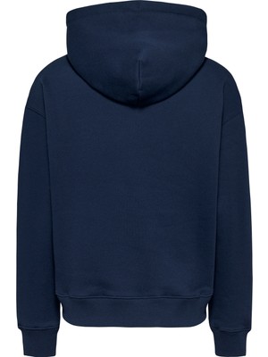 Tommy Jeans Düz Lacivert Kadın Sweatshırt Tjw Bxy Logo Drawcord Hoodıe Ext