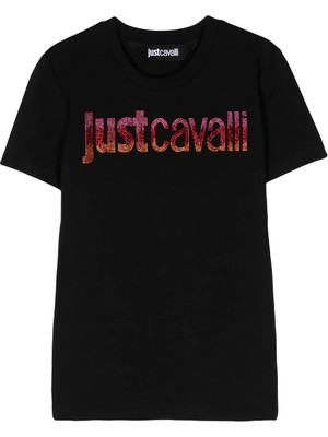 Just Cavalli Yuvarlak Yaka Baskılı Beyaz Kadın T-Shirt 76Pahe06