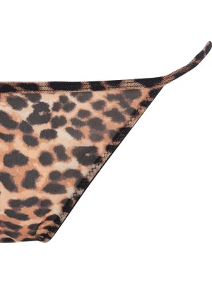 DeFacto Fall in Love Leopar Desenli Tül Slip Külot D5603AX24AU