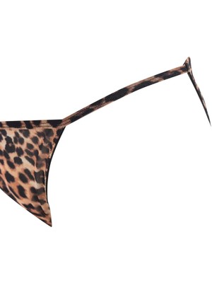 DeFacto Fall in Love Leopar Desenli Tül Slip Külot D5603AX24AU