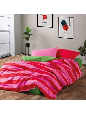 Cozy Home Popping Colors Tek Kişilik Lastikli Çarşaflı Nevresim Takımı Cherie Yeşil