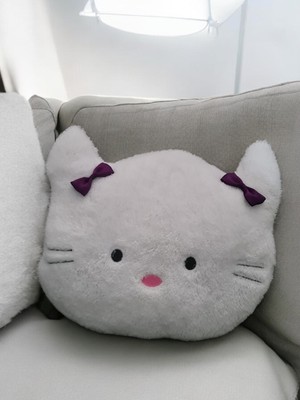 Zolo Hello Kitty Kedi Yastık Uykucu Dolum Oyuncak 30CM Orta Boy Hediyelik Yastık