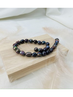 Mucize Taş Siyah Inci 10-11 mm Doğal Taş Dizi