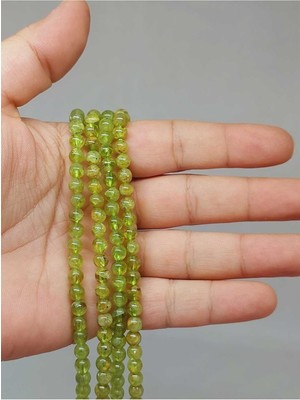 Yaşam Tohumu Bileklik Boy Peridot (Zebercet) Taşı Yarım Dizi 5mm (51202) (18CM Uzunluğundadır)