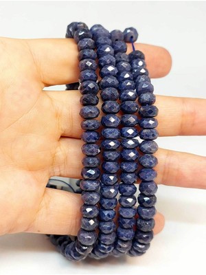 Yaşam Tohumu Çeyrek Dizi (9cm Uzunluğundadır!) Safir Taşı Rondela Faset Kesim 4*7.5mm Çeyrek Dizi (45822)